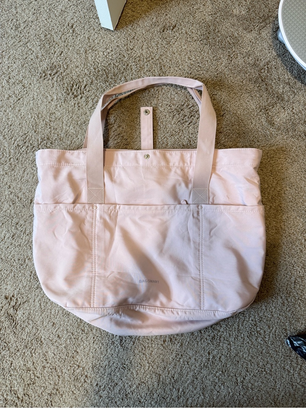 Bagsmart Blush Pink Canvas Tote Bag